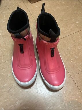 Burberry Pink Zip-Front Kids Rain Boots